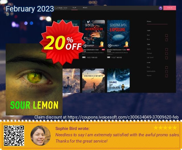 Sour Lemon discount 20% OFF, 2024 World Heritage Day offering sales. Sour Lemon Dreaded sales code 2024
