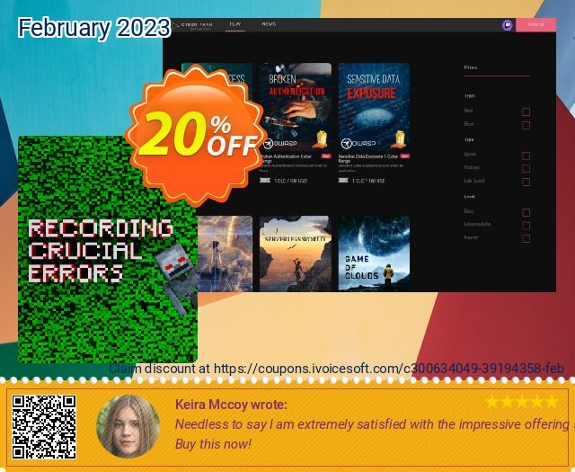 Recording Crucial Error (RCE) Cyber Range discount 20% OFF, 2024 Int' Nurses Day offering sales. Recording Crucial Error (RCE) Cyber Range Wonderful discount code 2024