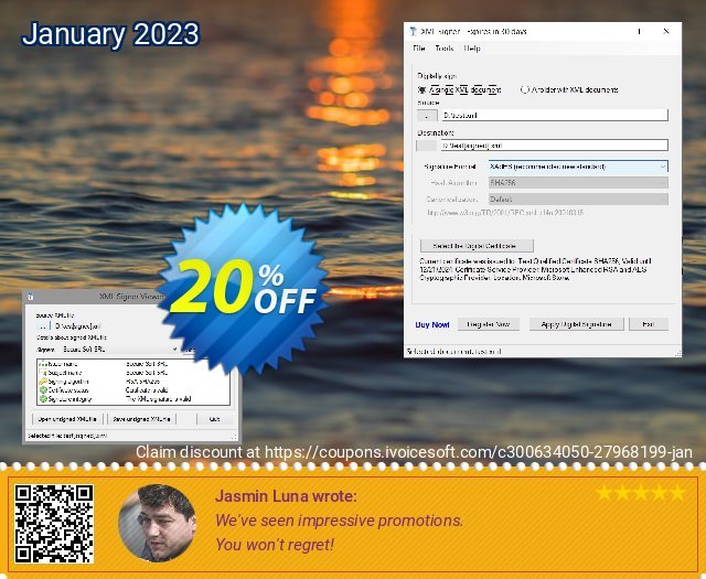 XML Signer - Upgrade and Support wunderschön Verkaufsförderung Bildschirmfoto