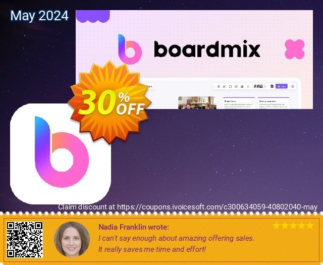 Boardmix Team - Monthly Plan discount 30% OFF, 2024 Mother's Day offering sales. 30% discount