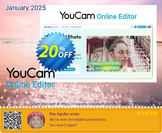 YouCam Online Editor - 100 credits/mo ーパー セール スクリーンショット