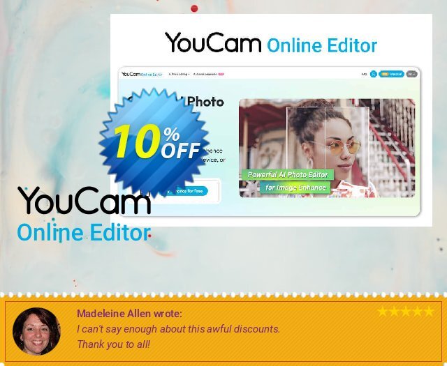 YouCam Online Editor - 200 credits 令人敬畏的 产品销售 软件截图