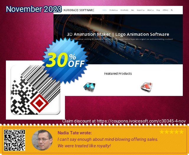 Aurora3D Barcode Generator discount 30% OFF, 2022 Father's Day offering sales. Aurora offer 30345