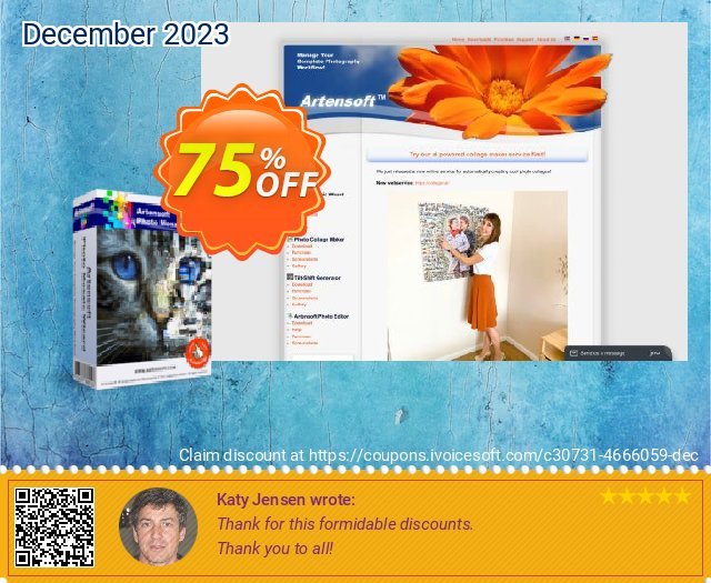 Artensoft Photo Mosaic Wizard (Business License) dahsyat voucher promo Screenshot