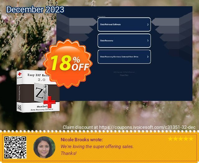 Easy ZIP Recovery discount 18% OFF, 2024 April Fools Day sales. MunSoft coupon (31351)