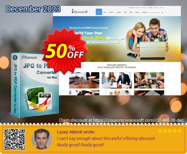 iStonsoft JPG to PDF Converter for Mac discount 50% OFF, 2022 National Savings Day offer. 60% off
