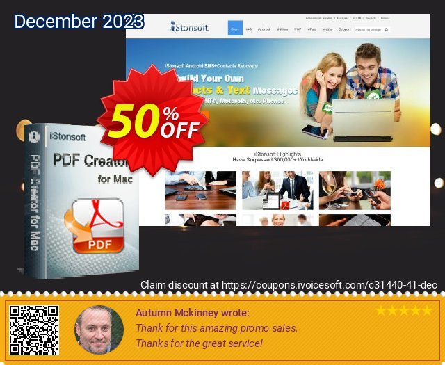 iStonsoft PDF Creator for Mac discount 50% OFF, 2024 April Fools' Day promotions. 60% off