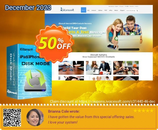 iStonsoft iPad/iPhone/iPod Disk Mode discount 50% OFF, 2024 April Fools' Day offering discount. 60% off