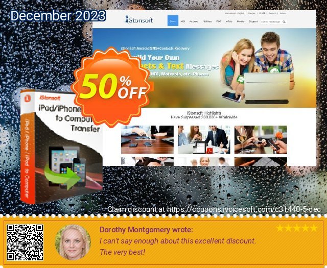 iStonsoft iPad/iPhone/iPod to Computer Transfer discount 50% OFF, 2022 Thanksgiving Day offer. 60% off