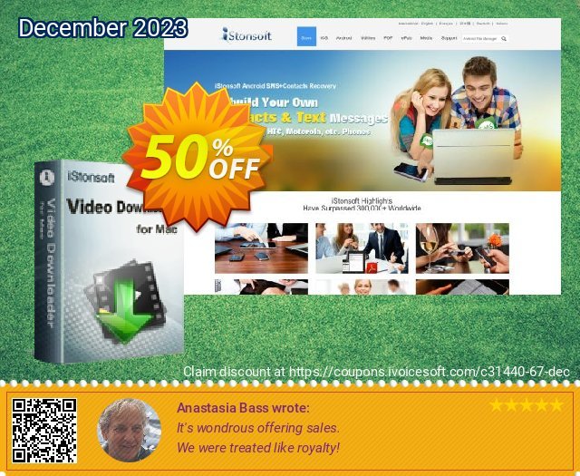iStonsoft Video Downloader for Mac discount 50% OFF, 2024 World Press Freedom Day promo sales. 60% off