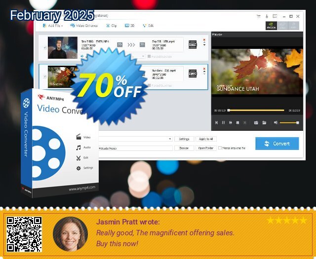 AnyMP4 Video Converter Lifetime discount 70% OFF, 2024 April Fools' Day offering sales. AnyMP4 coupon (33555)