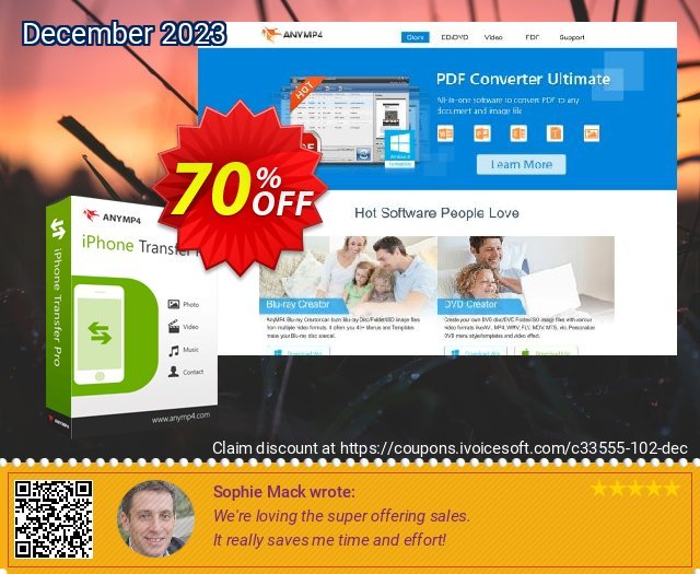AnyMP4 iPhone Transfer Pro discount 70% OFF, 2022 Memorial Day discount. AnyMP4 coupon (33555)