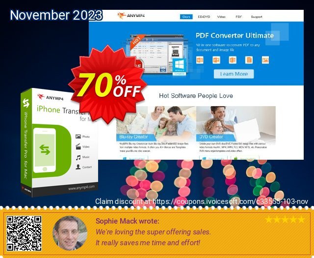 Get 70% OFF AnyMP4 iPhone Transfer Pro for Mac Lifetime License promo