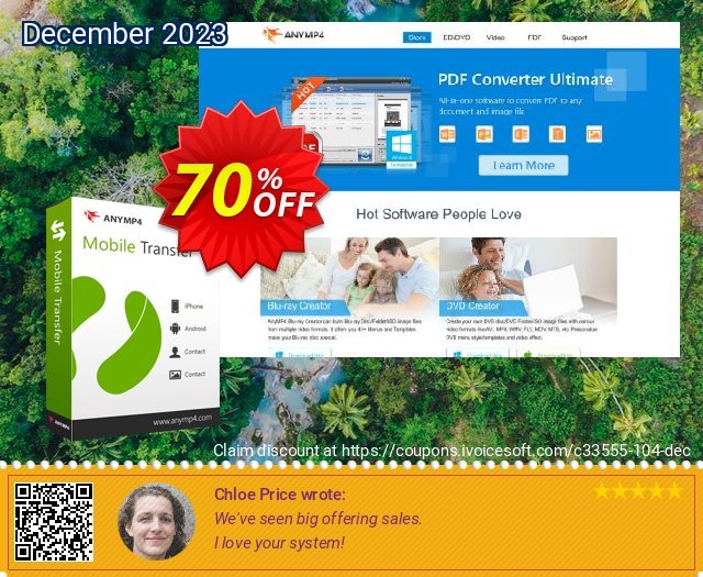 AnyMP4 Mobile Transfer discount 70% OFF, 2024 Spring offering discount. AnyMP4 coupon (33555)