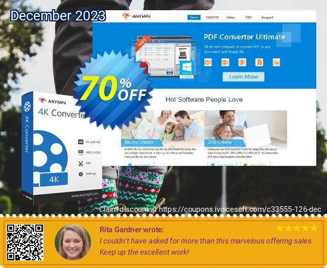 AnyMP4 4K Converter Lifetime discount 70% OFF, 2024 Spring promotions. AnyMP4 coupon (33555)