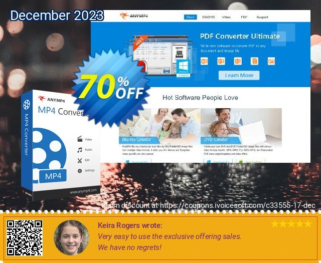 Get 70% OFF AnyMP4 MP4 Converter Lifetime offering discount