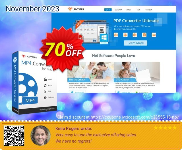 AnyMP4 MP4 Converter for Mac Lifetime discount 70% OFF, 2024 Resurrection Sunday offering deals. AnyMP4 coupon (33555)