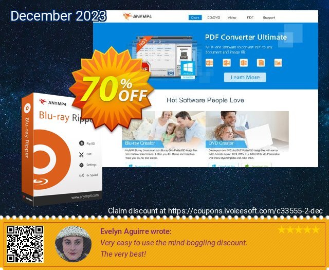 AnyMP4 Blu-ray Ripper Lifetime discount 70% OFF, 2023 Easter deals. AnyMP4 coupon (33555)