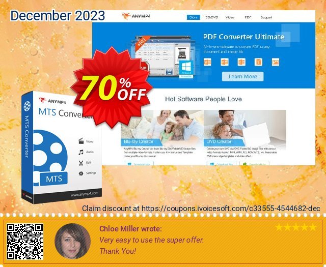 AnyMP4 MTS Converter discount 70% OFF, 2024 Easter Day offering sales. AnyMP4 coupon (33555)