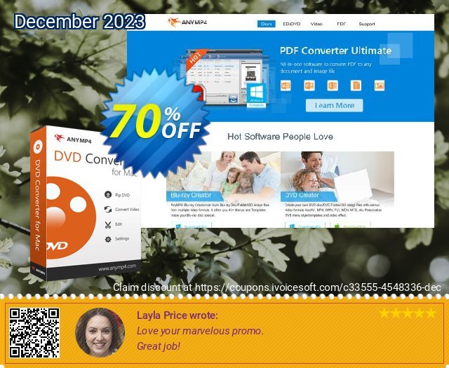 AnyMP4 DVD Converter for Mac unglaublich Verkaufsförderung Bildschirmfoto