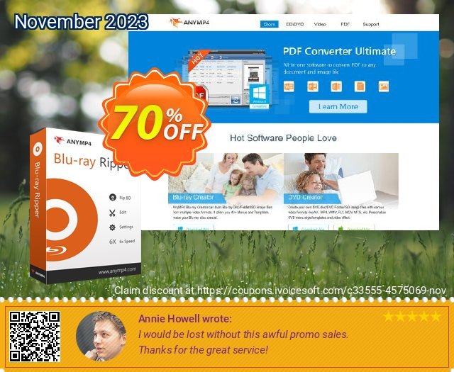 AnyMP4 Blu-ray Toolkit (1 year) discount 70% OFF, 2024 Spring sales. AnyMP4 (1 year) coupon (33555)