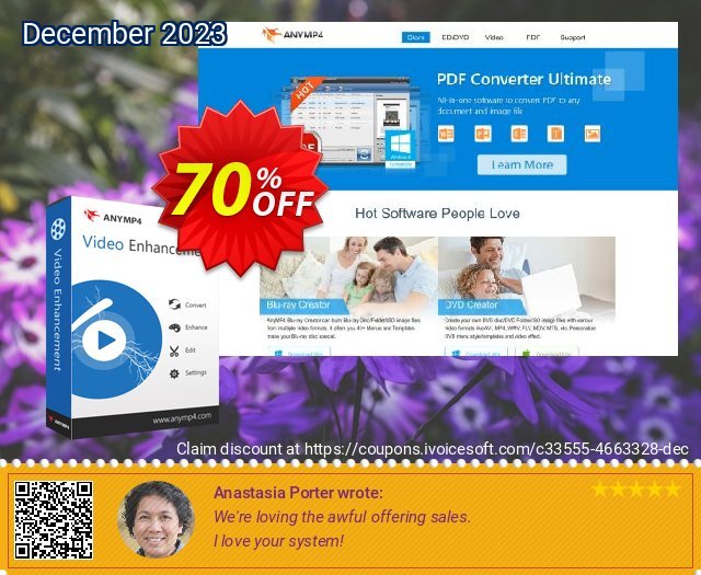 AnyMP4 Video Enhancement Lifetime discount 70% OFF, 2024 World Ovarian Cancer Day offering sales. AnyMP4 coupon (33555)