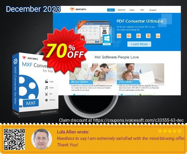 AnyMP4 MXF Converter for Mac Lifetime discount 70% OFF, 2024 World Ovarian Cancer Day offering sales. AnyMP4 coupon (33555)
