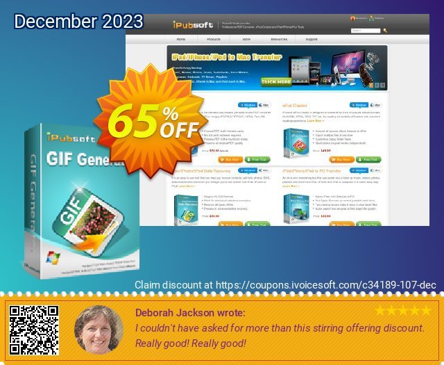 iPubsoft GIF Generator discount 65% OFF, 2024 April Fools Day offering sales. 65% disocunt