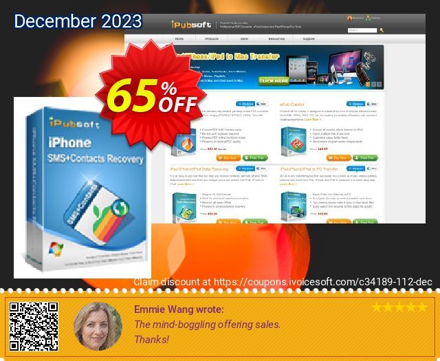 iPubsoft iPhone SMS+Contacts Recovery discount 65% OFF, 2024 Easter Day deals. 65% disocunt