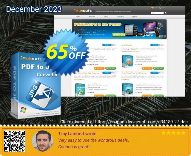 iPubsoft PDF to JPG Converter khas penawaran loyalitas pelanggan Screenshot
