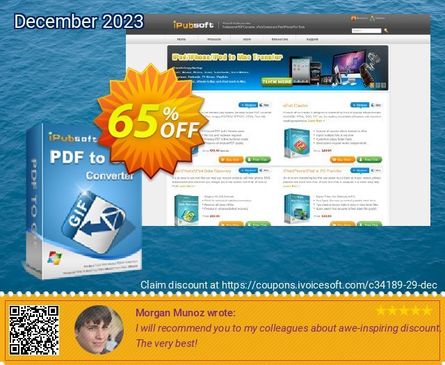 iPubsoft PDF to GIF Converter discount 65% OFF, 2022 National No Bra Day deals. 65% disocunt