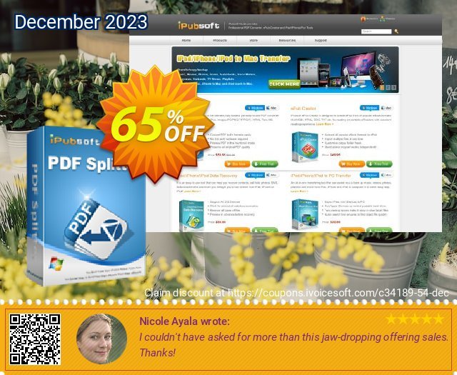 iPubsoft PDF Splitter discount 65% OFF, 2022 Xmas offering sales. 65% disocunt
