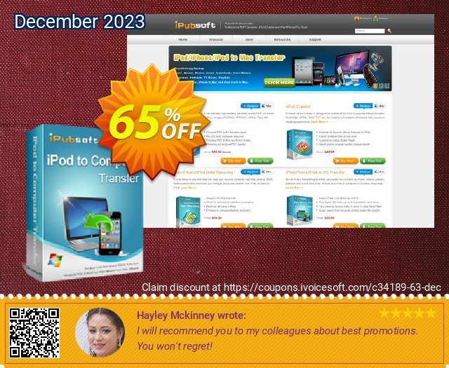 iPubsoft iPod to Computer Transfer discount 65% OFF, 2022 Discovery Day offering sales. 65% disocunt