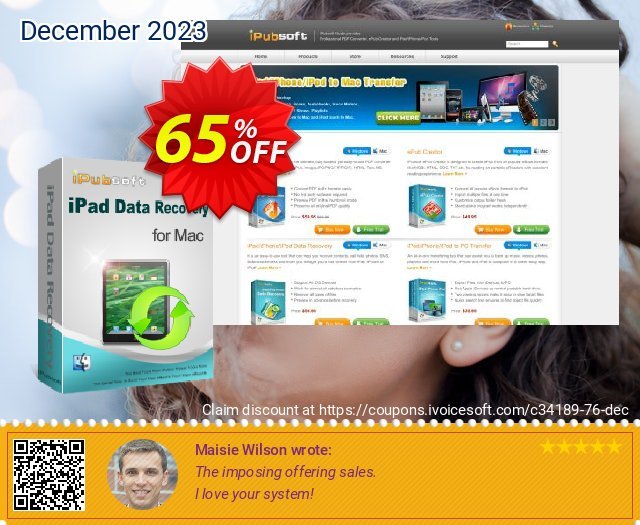iPubsoft iPad Data Recovery for Mac discount 65% OFF, 2023 Easter discount. 65% disocunt