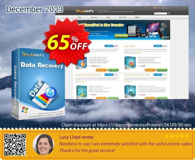 iPubsoft Data Recovery khas deals Screenshot