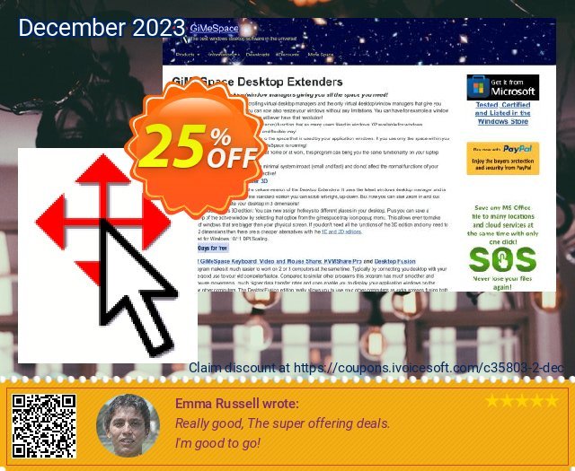 GiMeSpace Desktop Extender mengherankan voucher promo Screenshot