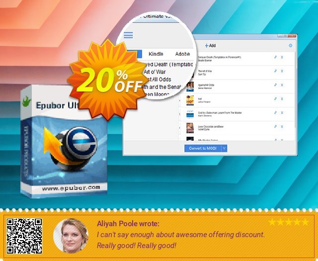 Epubor Ultimate Lifetime discount 20% OFF, 2024 April Fools' Day offering discount. Epubor Ebook Software coupon (36498)