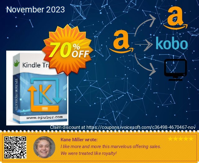 Epubor Kindle Transfer discount 70% OFF, 2023 Women Month offering deals. Kindle Transfer for Win exclusive promotions code 2023