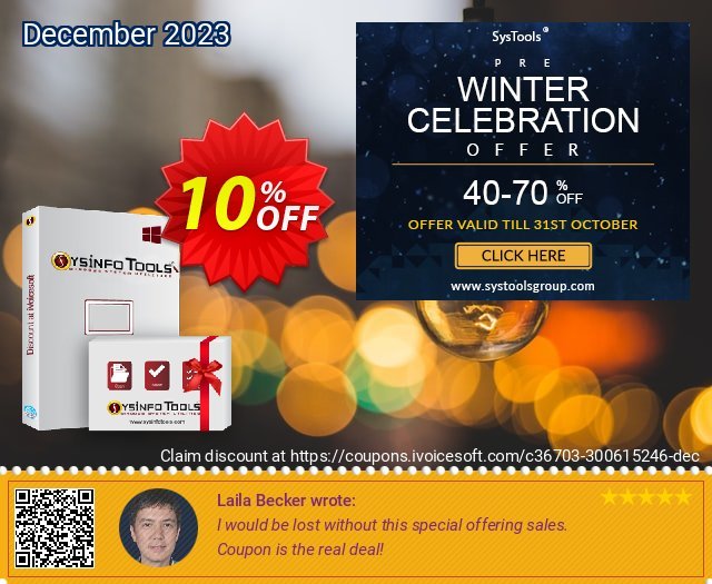 SysInfoTools OLM to PST[Administrator License] discount 10% OFF, 2022 New Year's Weekend offering sales. Promotion code SysInfoTools OLM to PST[Administrator License]