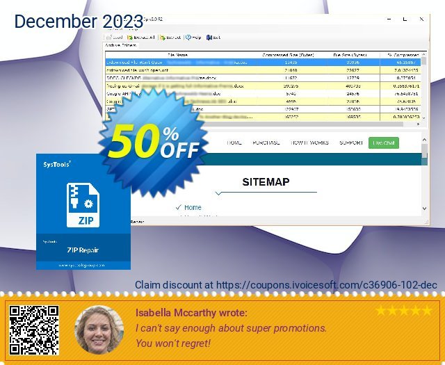 SysTools Zip Repair (Business) mengherankan penawaran promosi Screenshot