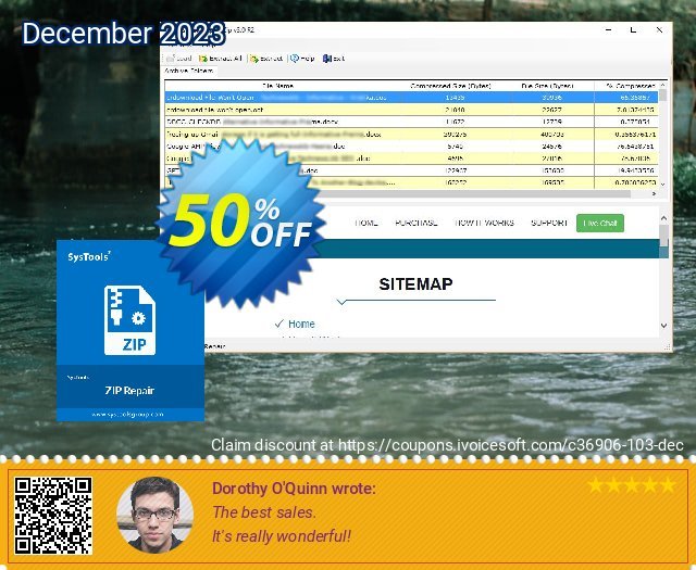 SysTools Zip Repair (Enterprise) umwerfenden Verkaufsförderung Bildschirmfoto