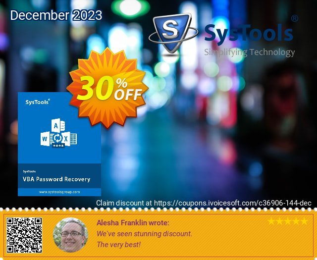 SysTools VBA Password Recovery (Business) discount 30% OFF, 2024 Spring offering sales. SysTools coupon 36906