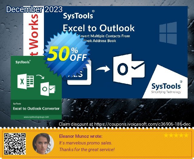 SysTools Excel to Outlook 了不起的 销售折让 软件截图