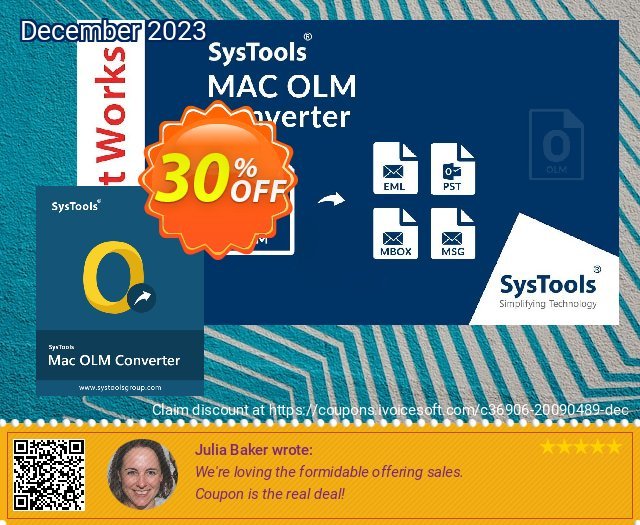 SysTools Mac OLM Converter 气势磅礴的 扣头 软件截图