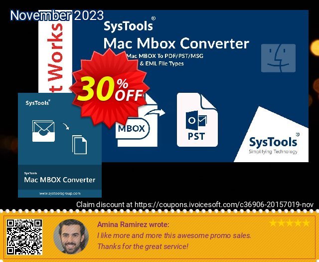 SysTools Mac MBOX Converter 可怕的 优惠券 软件截图