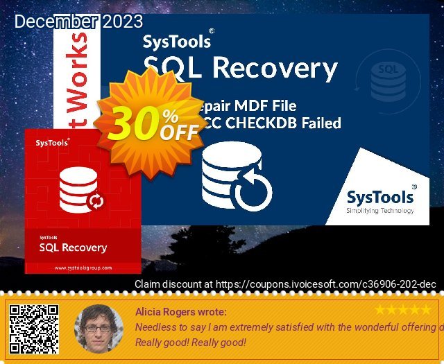 SysTools SQL Recovery (Technician License) 超级的 交易 软件截图