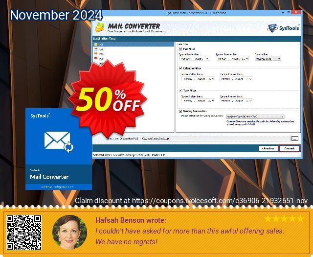 SysTools Mail Converter - Site License Exzellent Außendienst-Promotions Bildschirmfoto