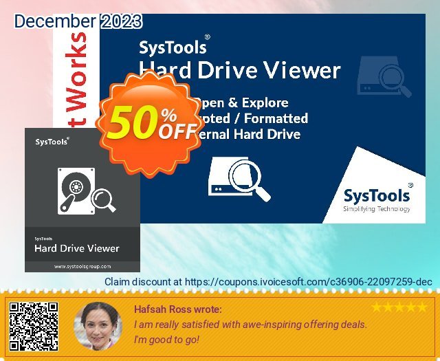 SysTools Hard Drive Viewer Pro 可怕的 优惠券 软件截图