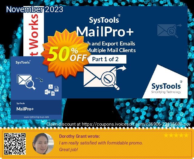 SysTools MailPro+ mengagetkan promosi Screenshot
