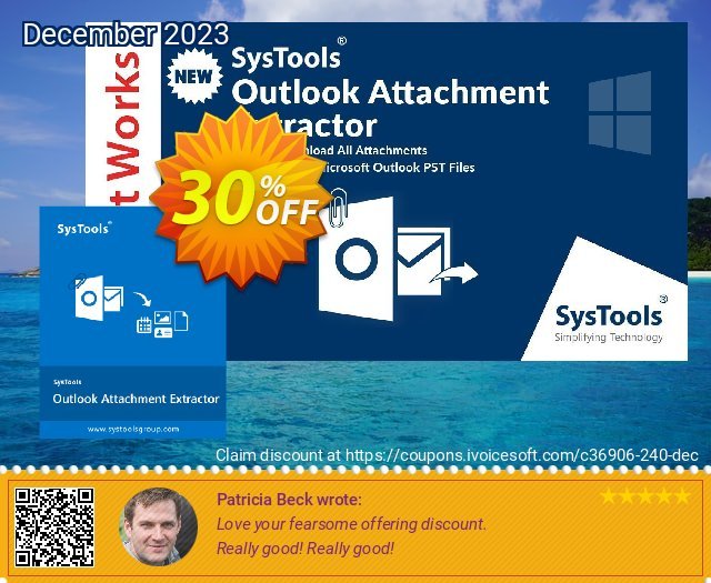 SysTools Outlook Attachment Extractor ausschließenden Diskont Bildschirmfoto